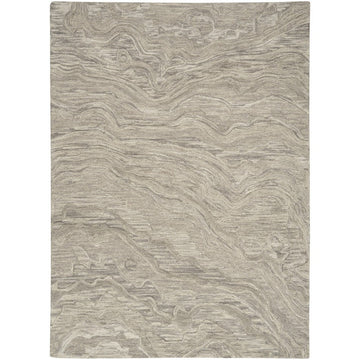 Graceful GRU01 Modern Abstract Hand-Woven Textured Hi-Low Loop Pile Carved Wool Stone Grey/Off White Rug-Nourison-Rug Love - The Most Loved Rug Store